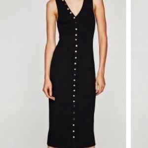 ZARA long knitted button dress